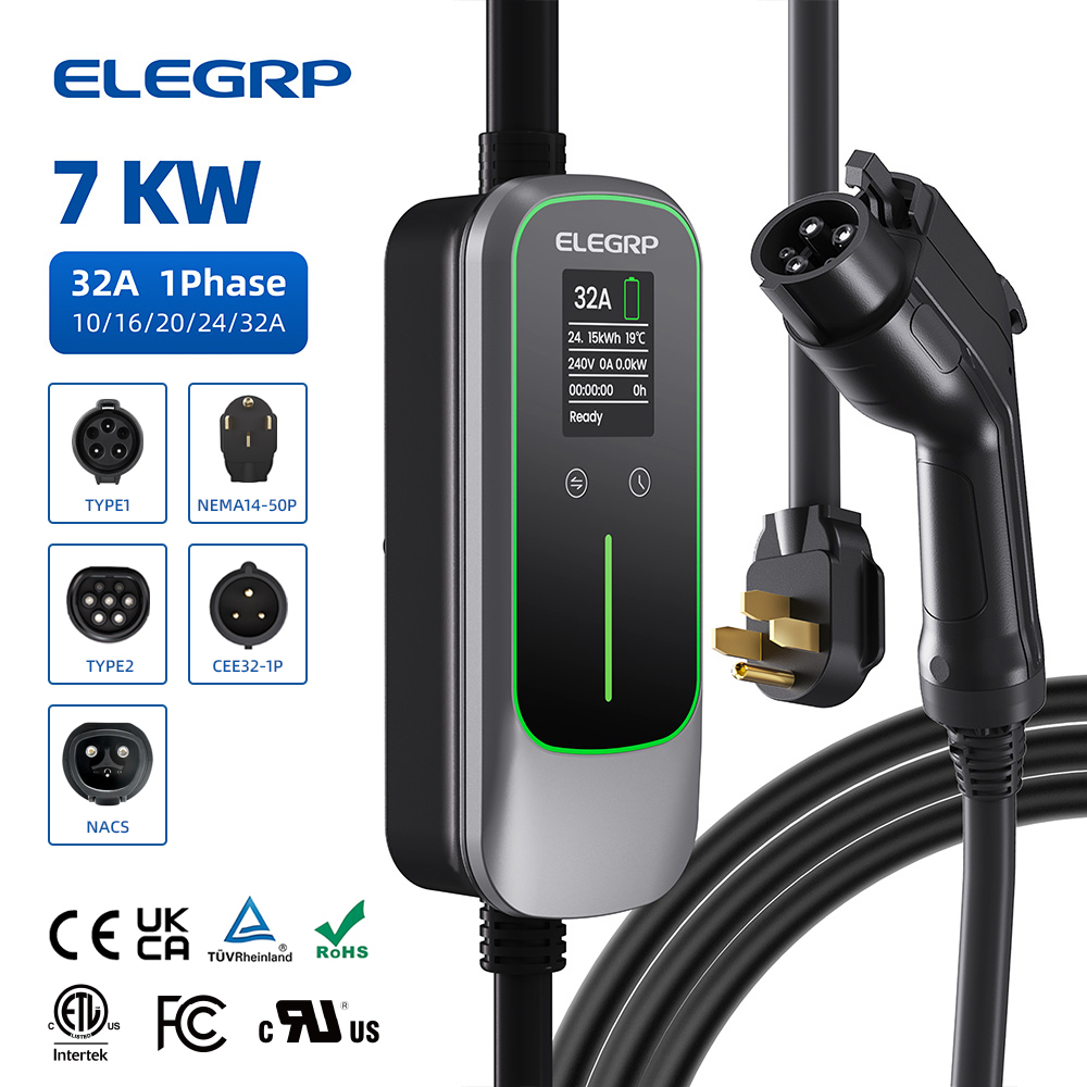 Portable Ev Charger - ELEGRP 32 Amp Taşınabilir Elektrikli Araç