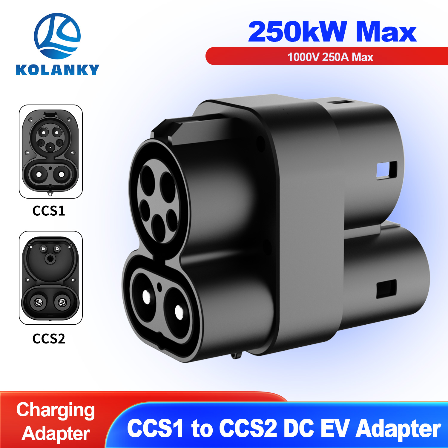 Ccs2 To Ccs1 Fast Charge Adapter 250Kw - Kolanky CCS1 - CCS2 EV DC