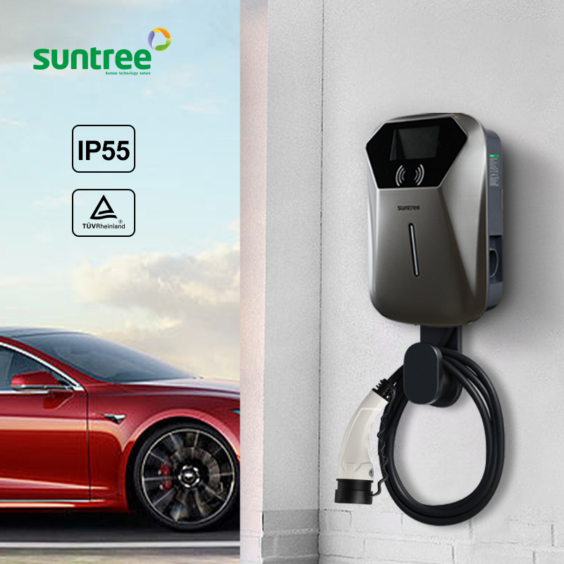 Ev Charging Pile - 7-22kw AC Ocpp Duvara Monte Edilen
