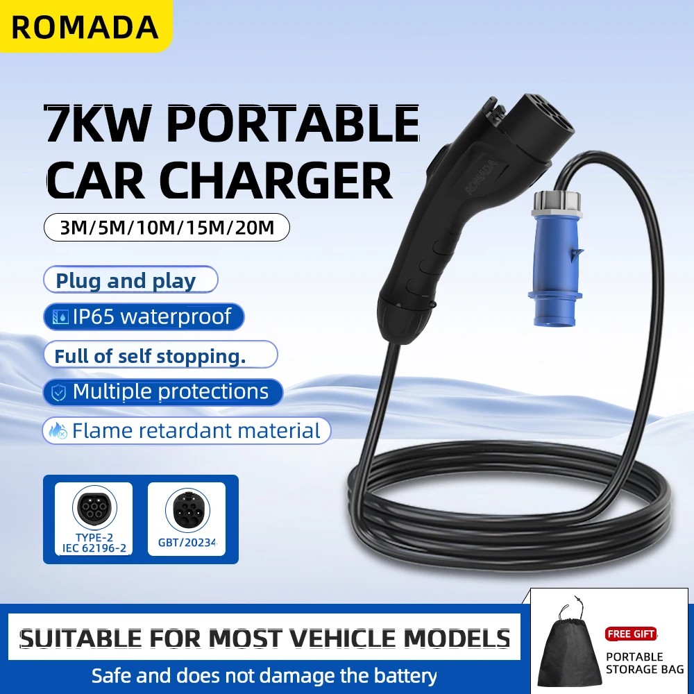 Ev Charger Adapter - 7KW 32A Elektrikli Araç Taşınabilir Şarj