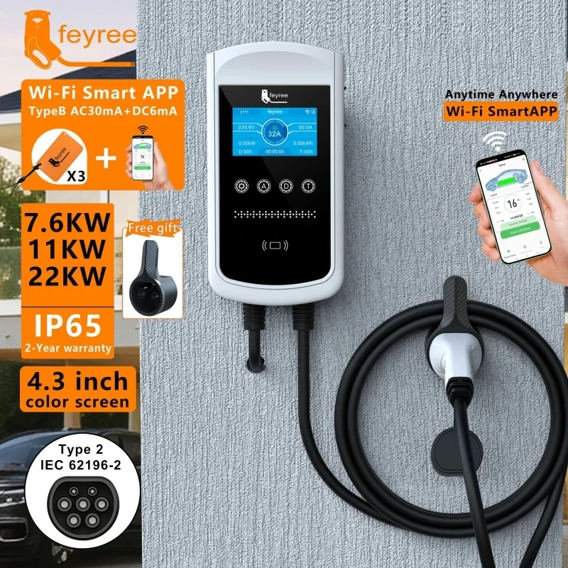 Wallbox Ev - Feyree Tip2 EV Şarj Cihazı 32A