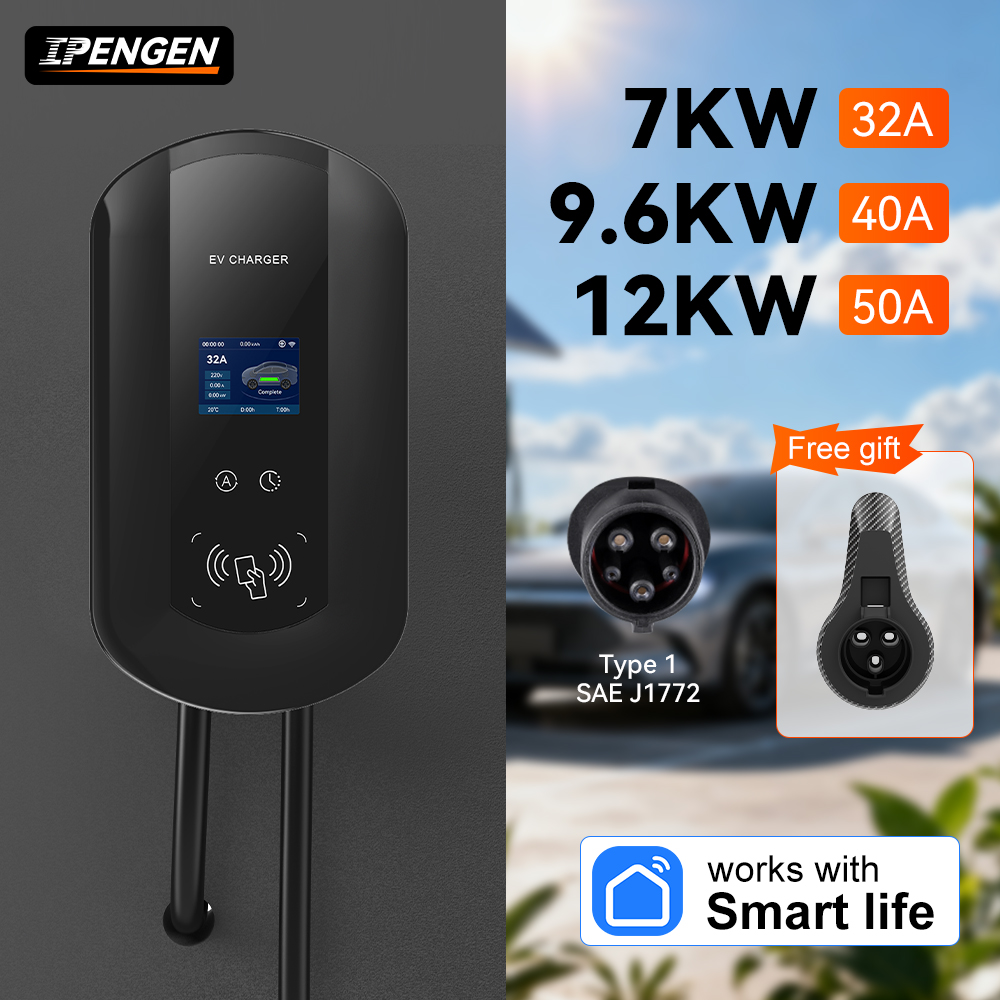 Ev Charging Cable - IPENGEN 32A/40A/50A EV Şarj İstasyonu 7/9.6/11KW