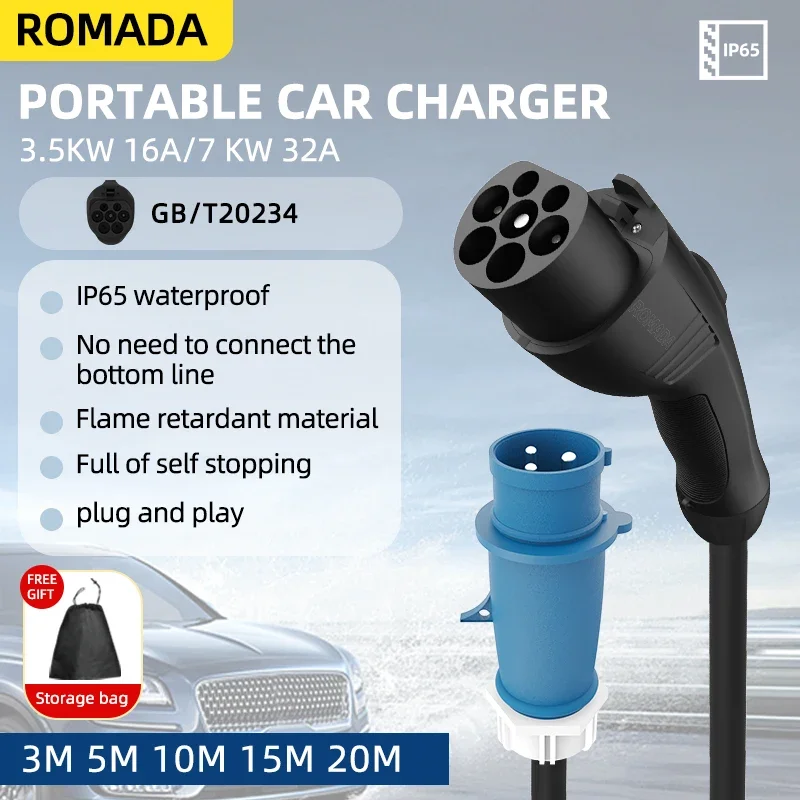 7KW 32A Elektrikli Araç Taşına - Ev Charger Adapter incelemesi ve fiyatı
