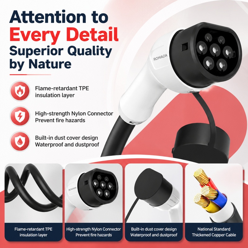 7KW ROMADA Elektrikli Araç Taş - Portable Ev Charger 32A Type 2 Cee Plug incelemesi ve fiyatı
