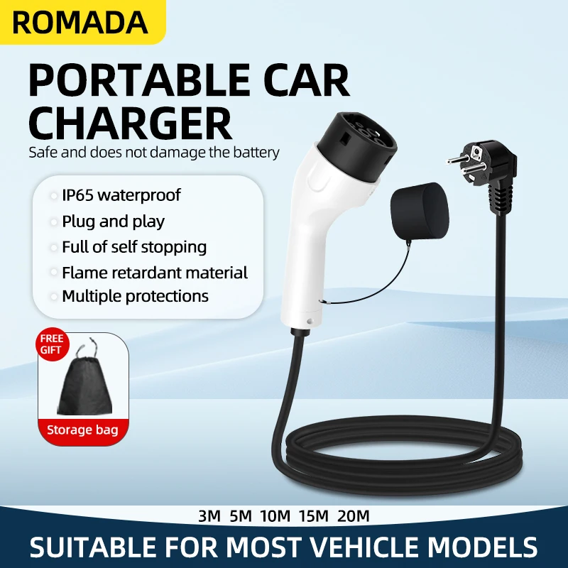 ROMADA 3.5KW 16A Taşınabilir E - Ev Charger Adapter incelemesi ve fiyatı