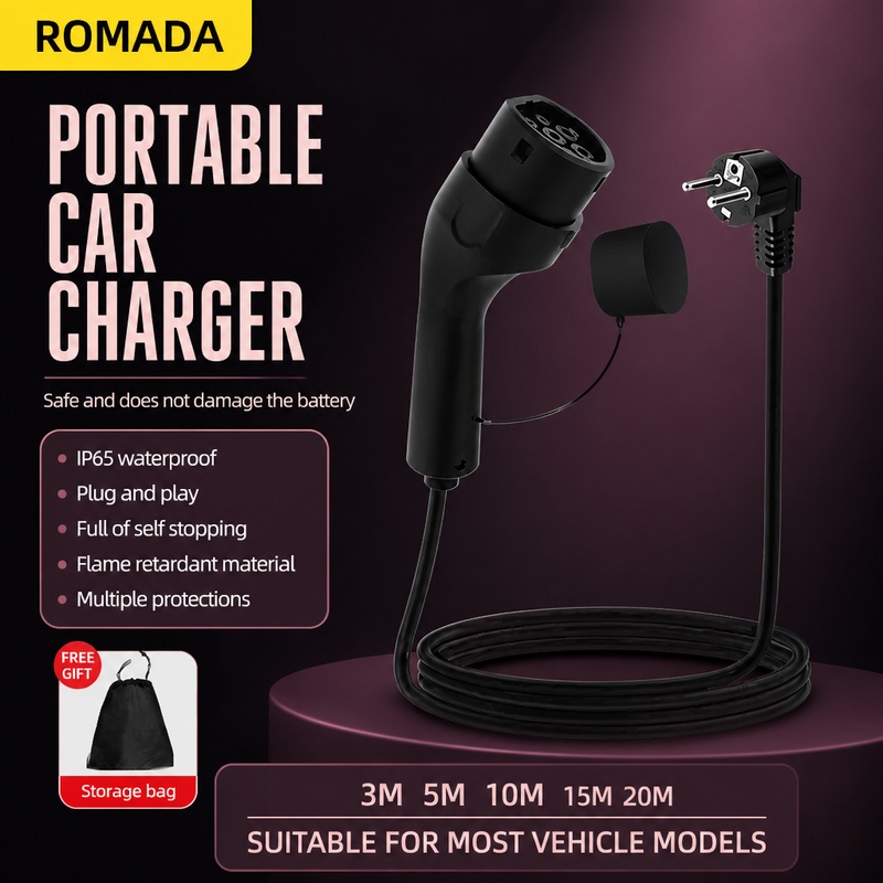 7KW ROMADA 32A Elektrikli Araç - Portable Ev Charger 32A Type 2 Cee Plug incelemesi ve fiyatı